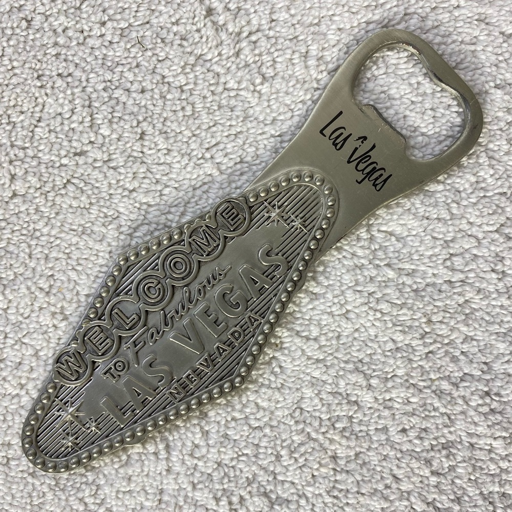 5/$35 Vintage Textured Metal Las Vegas Signs Souvenir Bottle Opener